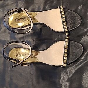 Michael Kors Black and Gold Studded Heels.